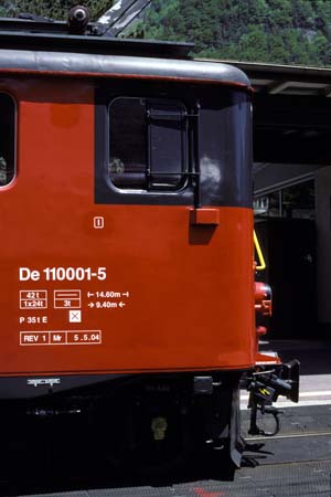 SBB Brünig De 110 001 Beschriftungsfeld